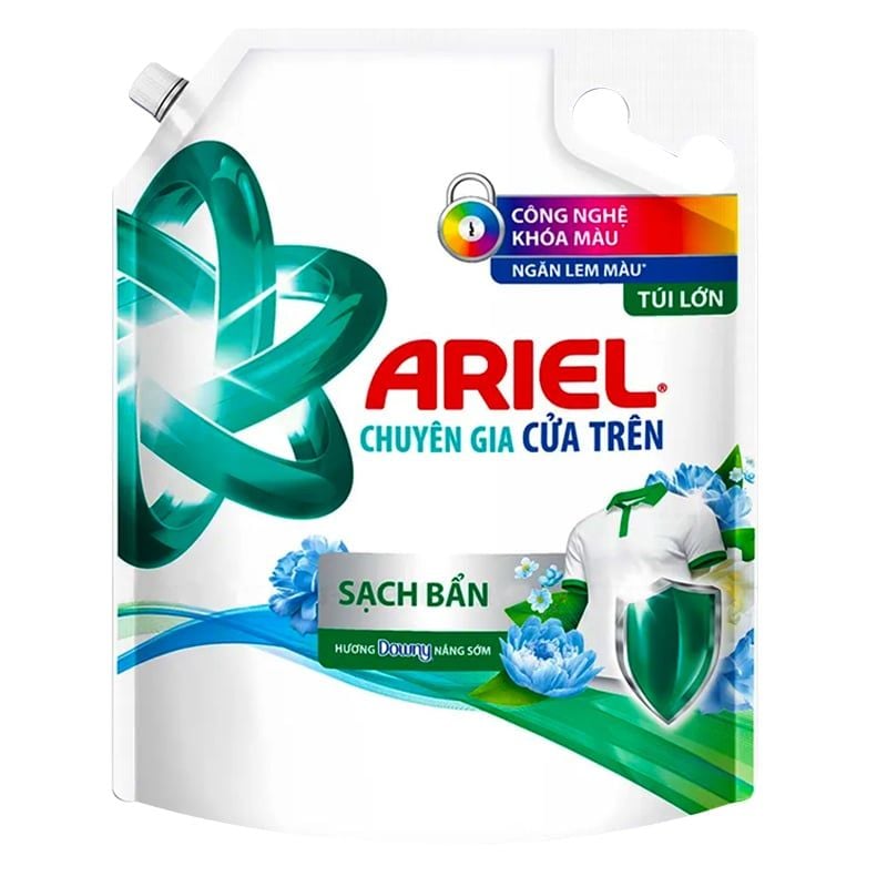  Nước giặt Ariel chuyên gia cửa trên sạch sâu hương Downy nắng sớm thùng 4 túi x 3,5 kg 