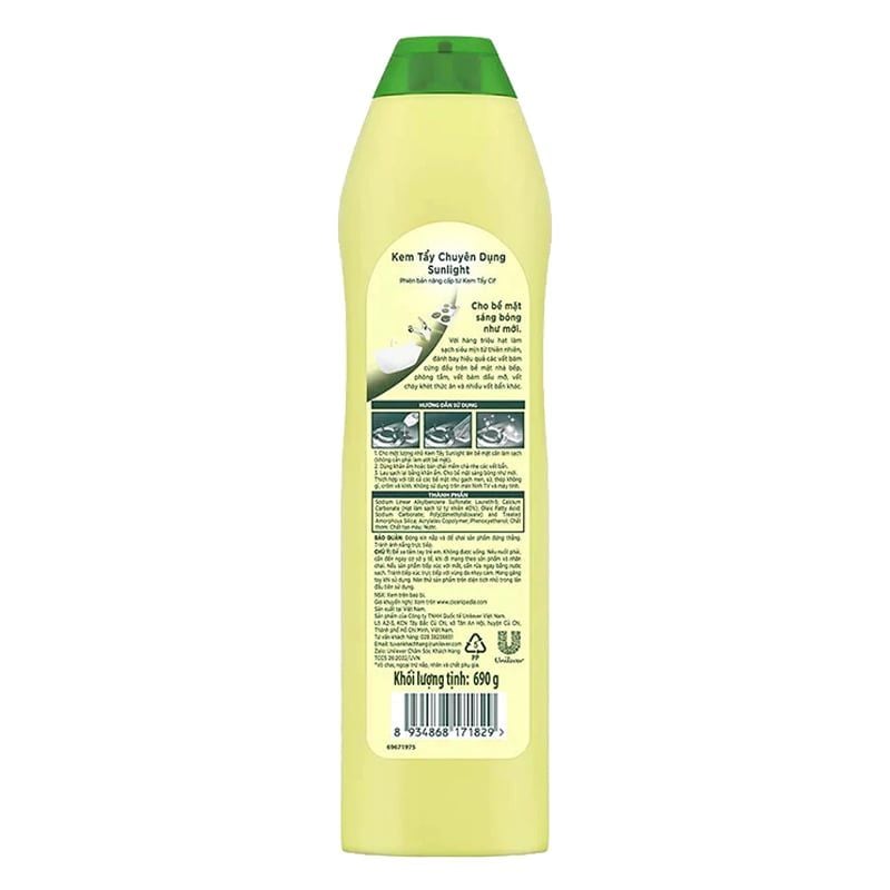  Kem tẩy bếp chuyên dụng Cif Sunlight hương chanh thùng 16 chai x 690 g 