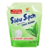  Nước rửa chén Lix siêu sạch hương trà xanh thùng 4 túi  x 3.2 lít 