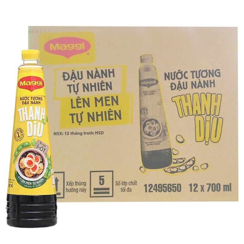  Nước tương đậu nành maggi thùng 12 chai x 700 ml 