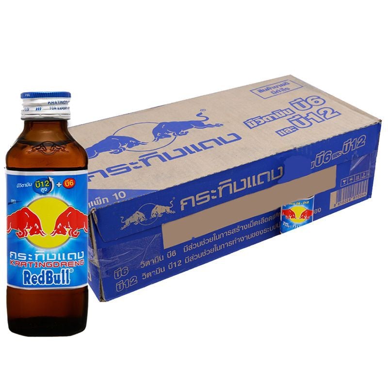  Nước tăng lực Redbull Thái chai thủy tinh xanh dương lốc 10 x 150ml 