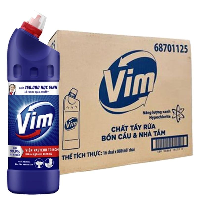  Nước tẩy bồn cầu & nhà tắm VIM diệt khuẩn chai 880ml 