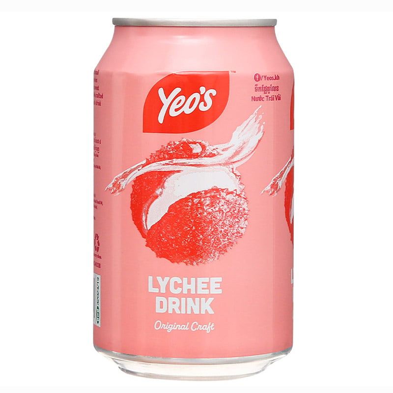  Nước trái vải Yeo's thùng 24 lon x 300ml 