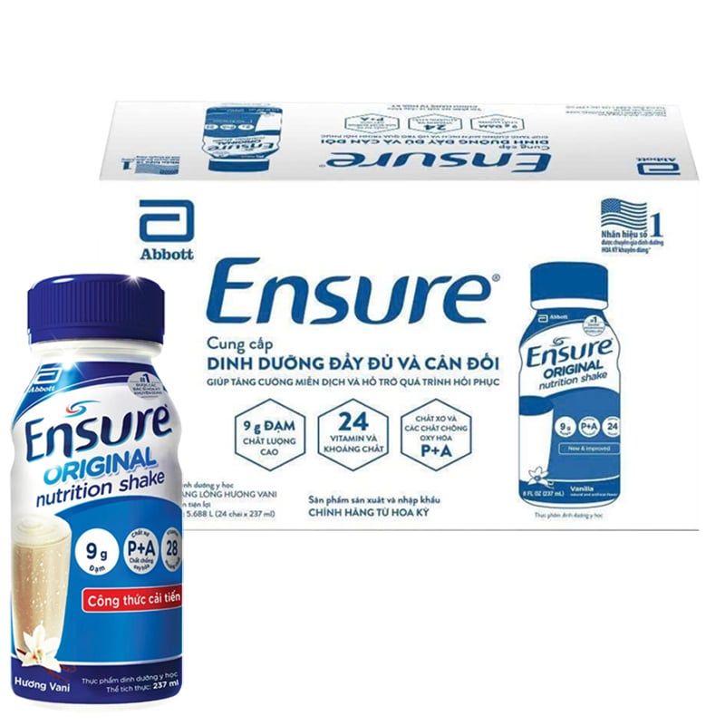  Sữa Ensure Original nước hương Vani chai 237ml 