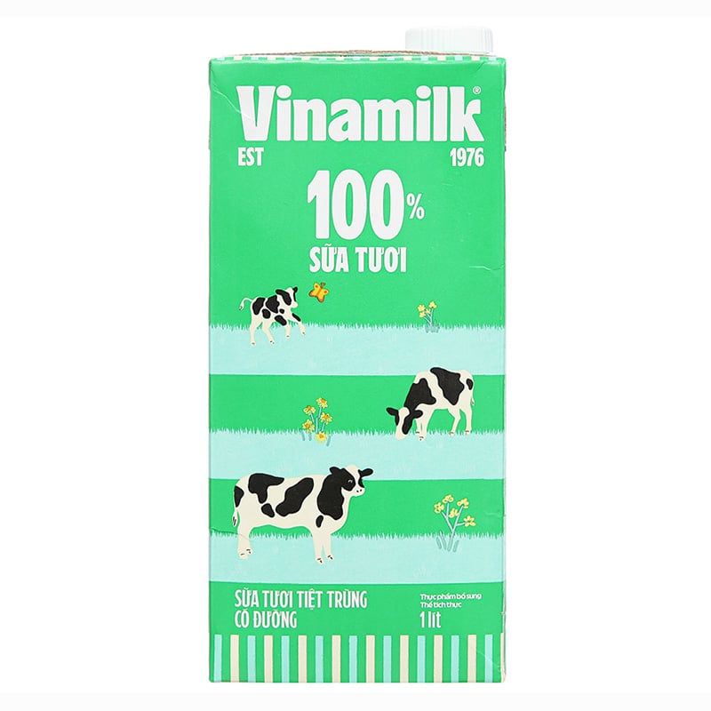 Sữa tươi tiệt trùng Vinamilk có đường thùng 12 hộp x 1 lít 