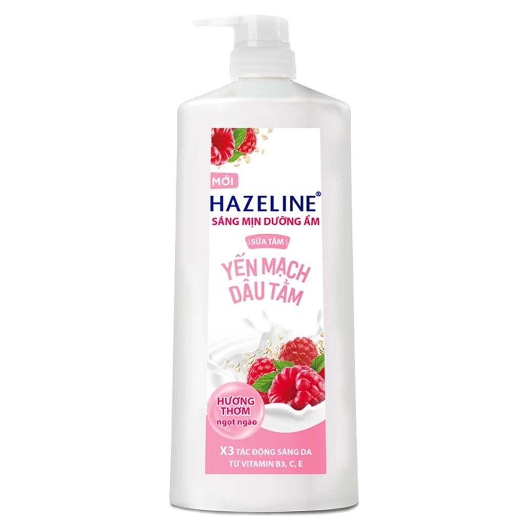  Sữa tắm dưỡng sáng Hazeline yến mạch dâu tằm thùng 12 chai x 1 lít 