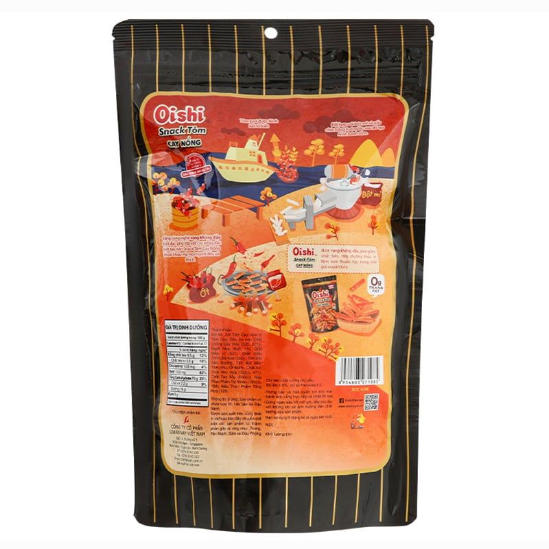  Snack tôm vị cay nồng Oishi gói 65g 