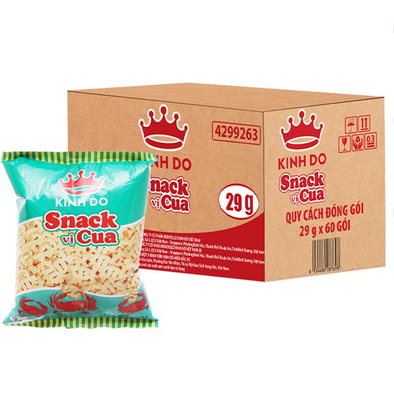  Snack vị cua Kinh Đô thùng 60 gói x 29g 