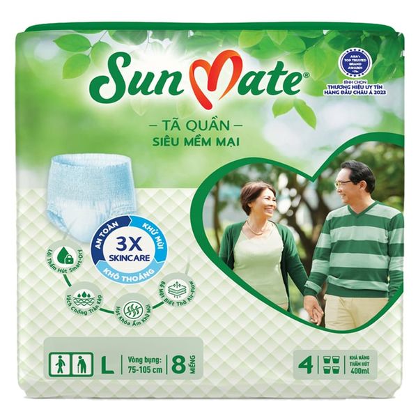  Tã quần Sunmate size l gói 8 miếng 