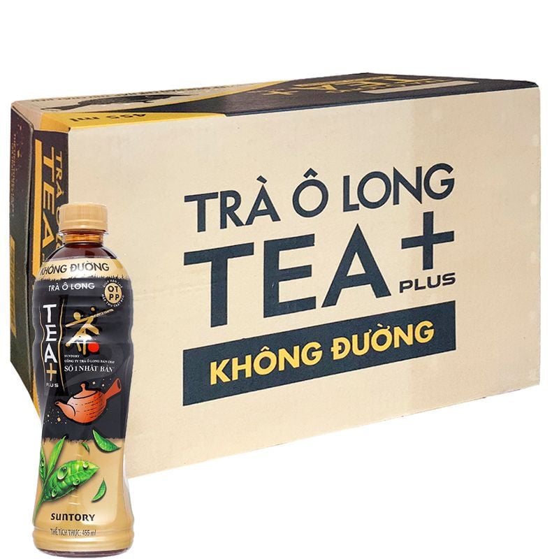  Trà ô long Tea Plus không đường chai 455ml 