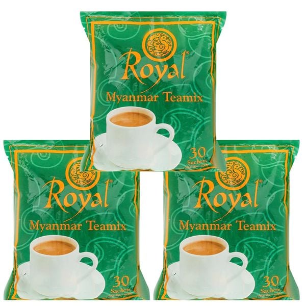  Trà sữa Royal Myanmar Teamix 30 gói x 20g bộ 3 bịch x 600g 