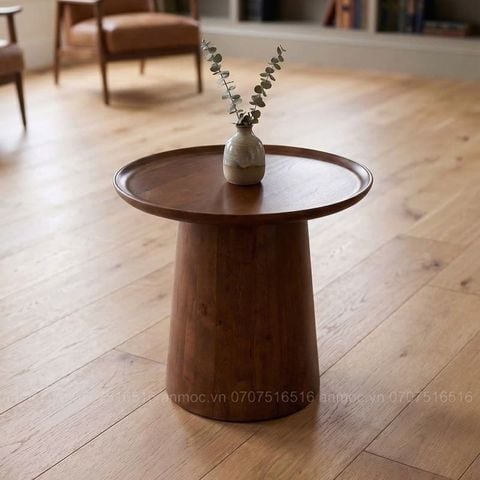  Bàn Trà Chân Trụ Mặt Lõm Gỗ Ash 