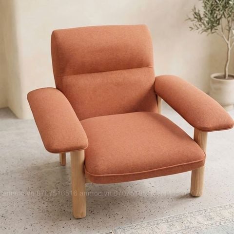  Sofa Đơn Lounge Cao Cấp Chân Gỗ Tần Bì 