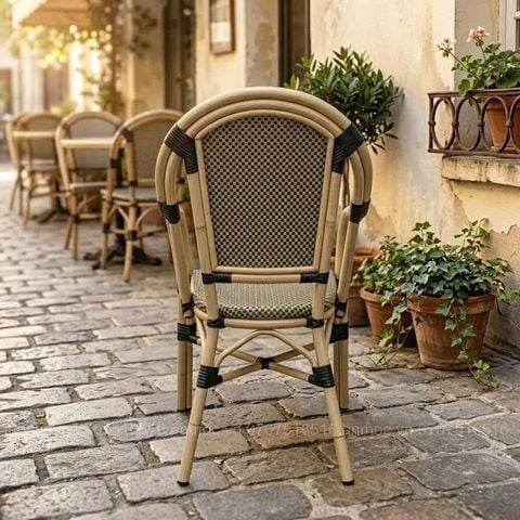  Ghế Cafe Ngoài Trời Khung Nhôm Giả Mây AM-GC081 