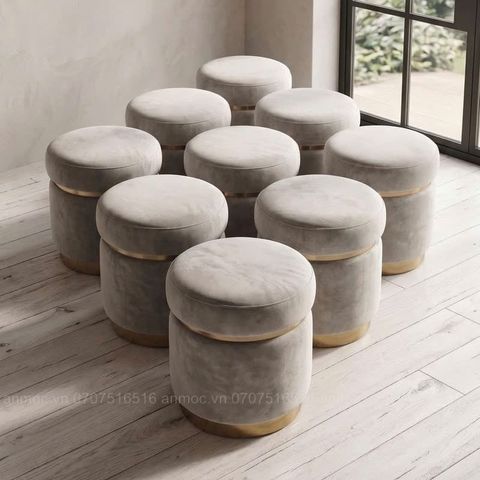  Đôn Tròn Viền Inox 