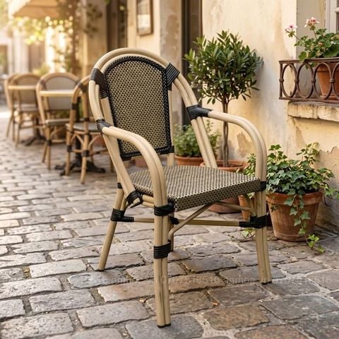  Ghế Cafe Ngoài Trời Khung Nhôm Giả Mây AM-GC081 