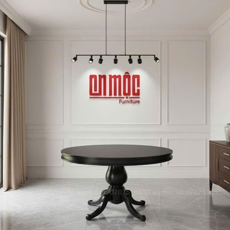 Bàn Tròn Chân Tiện Lục Bình