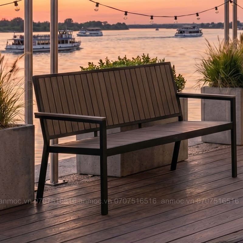 Sofa Băng Ngoài Trời Khung Nhôm Mặt Composite
