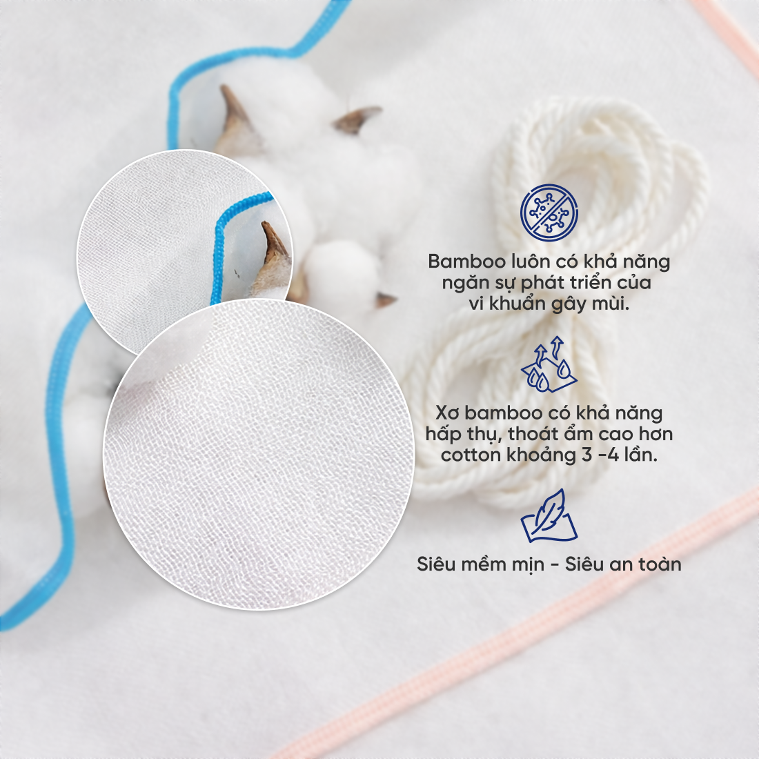  Bộ 20 Khăn Mặt Sữa Cao Cấp Mollis Bamboo Sợi Tre Mềm Mịn Thấm Hút Tốt Nhanh Khô An Toàn Cho Làn Da Em Bé Phù Hợp Cho Trẻ Sơ Sinh P637 
