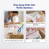  Bộ 20 Khăn Mặt Sữa Cao Cấp Mollis Bamboo Sợi Tre Mềm Mịn Thấm Hút Tốt Nhanh Khô An Toàn Cho Làn Da Em Bé Phù Hợp Cho Trẻ Sơ Sinh P637 