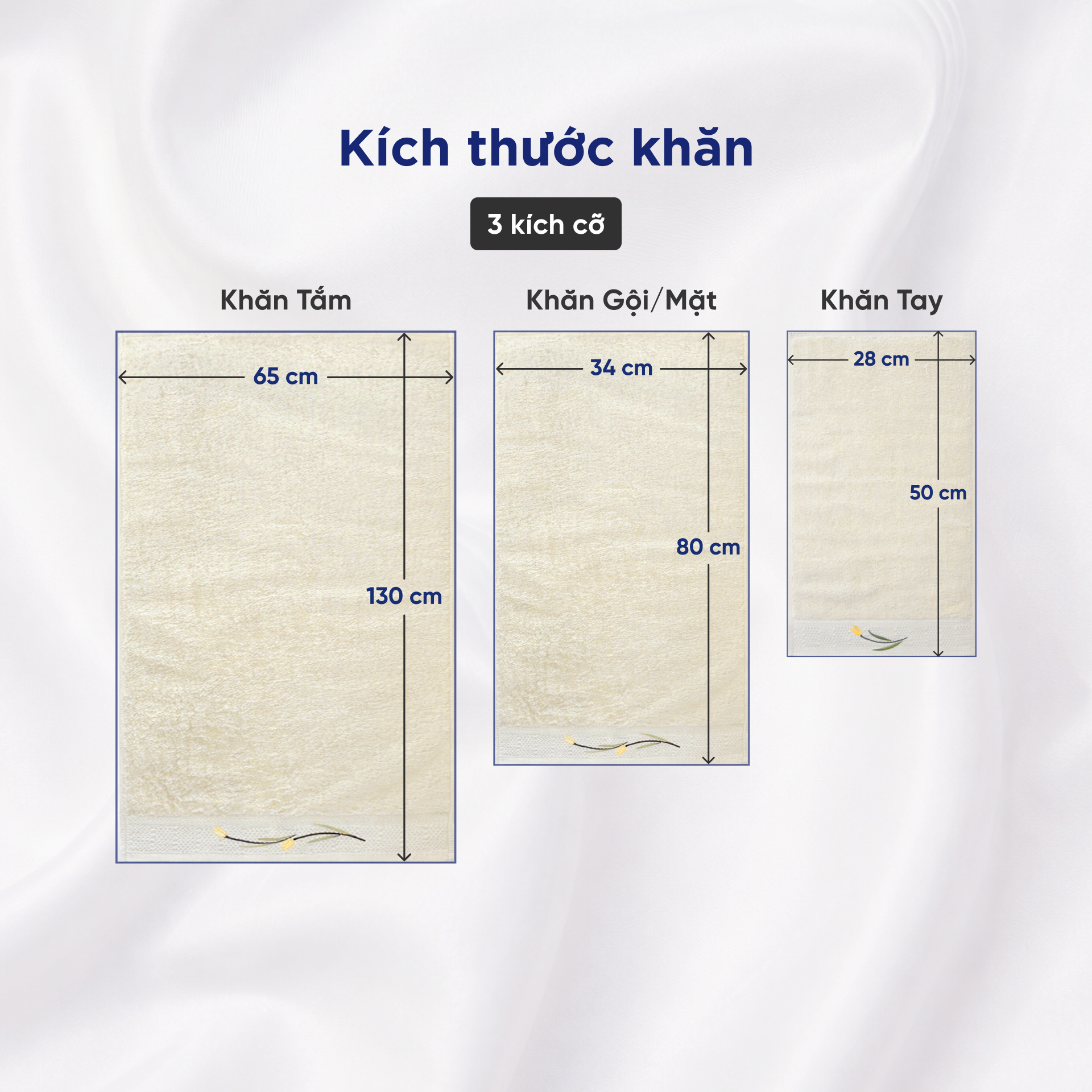  Combo 3 Khăn Gội/Mặt Mollis Soybean 34x80cm Khăn Cao Cấp Sợi Đậu Nành Nuôi Dưỡng Làn Da Mịn Thoáng Thấm Hút Không Xù Đổ Lông FMD4 - PH34 