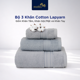  Bộ 3 Khăn Tắm, Gội/Mặt, Tay Cao Cấp Mollis Cotton Lapyarn Mềm Mịn, Dày Dặn, Thấm Hút Tốt, Nhanh Khô Phù Hợp Cho Gia Đình, Khách Sạn, Thể Thao Và Du Lịch BM8V-FM8V-HM8V 
