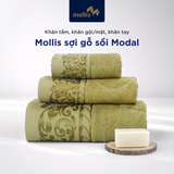  Khăn Tắm, Khăn Gội/ Mặt, Khăn Tay cao cấp Mollis sợi gỗi sồi Modal tự nhiên, thấm hút tốt và mềm mại đủ size cho người lớn, phù hợp đi du lịch, spa, thể thao 