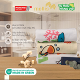  Khăn Tắm Trẻ Em Mollis Cotton 50x100cm Khăn Cao Cấp 100% Cotton USA Tự Nhiên Mềm Mại Thấm Hút Tốt An Toàn Cho Da Em Bé BM6A 