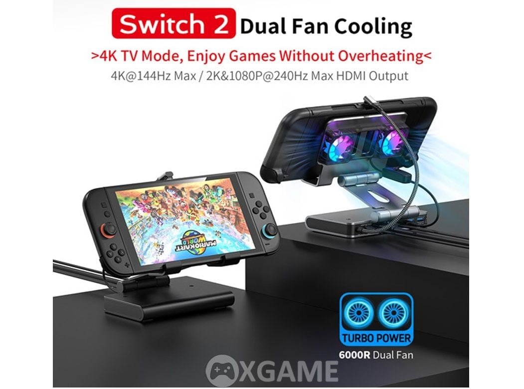 Dock xuất hình kèm 2 quạt tản nhiệt 4K 144Hz