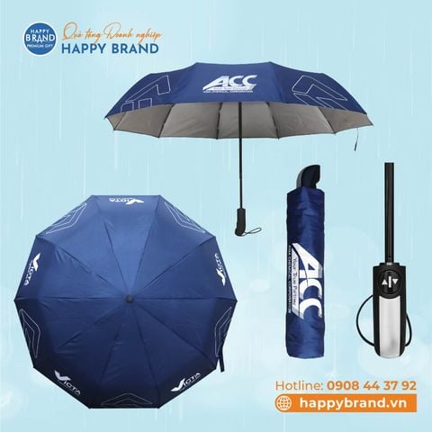Dù cầm tay gấp 3, tự động 2 chiều, 10 kèo, R58cm - ASIA CHEMICAL CORPORATION