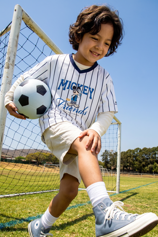 [Disney | Mikey & Friends Sports] Áo thun ngắn tay kẻ sọc bé trai 500.138