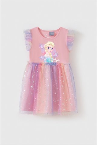 Đầm váy voan Elsa ngắn tay bé gái Rabity 550.117