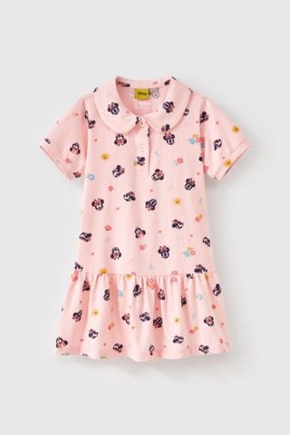 Đầm thun ngắn tay Minnie Disney bé gái Rabity 550.119
