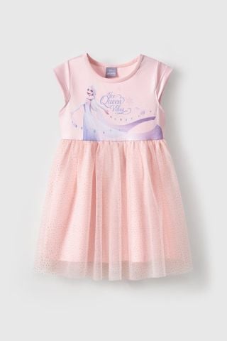 Đầm thun ngắn tay Elsa bé gái Rabity 550.138