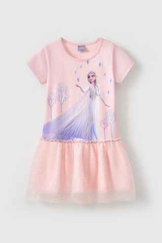 Đầm thun ngắn tay Elsa bé gái Rabity 550.139