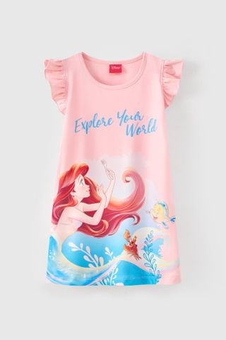 [Độc quyền Online] Đầm thun Nàng tiên cá Ariel ngắn tay bé gái Rabity 550.901