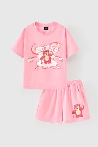 [Độc quyền Online] Đồ bộ thun tay ngắn Gấu dâu Lotso Disney bé gái Rabity 560.902