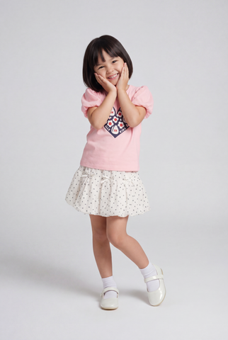 Áo thun kiểu ngắn tay bé gái Rabity x ELLE Kids - designed in Paris 803.001