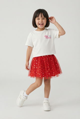 Chân váy phối voan bé gái Rabity x ELLE Kids - designed in Paris 83030
