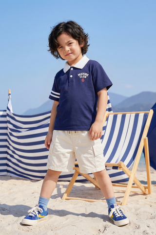 Áo thun cổ bẻ ngắn tay bé trai Rabity 901.026