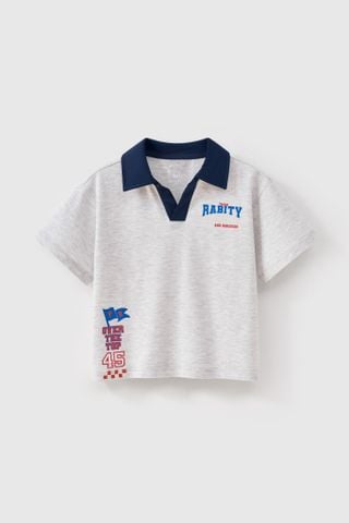 Áo cổ bẻ ngắn tay thun bé trai Rabity 901.019