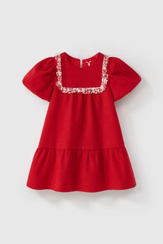 Đầm nhung ngắn tay bé gái Rabity 91802