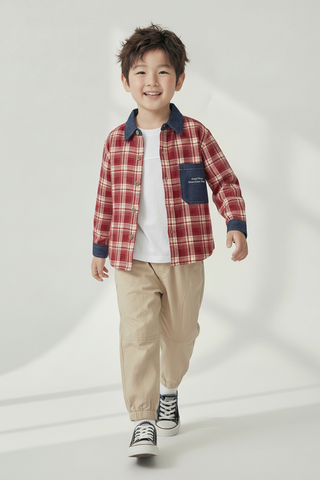 Áo sơ mi dạ dài tay bé trai Rabity 912.015