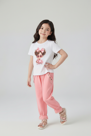 Quần thô dài bé gái Vintage Rabity 946.001