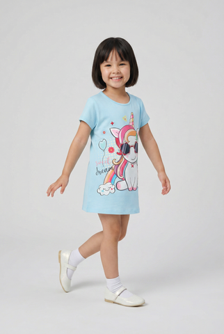 [Độc quyền Online] Đầm thun tay ngắn Pony bé gái Rabity 950.071