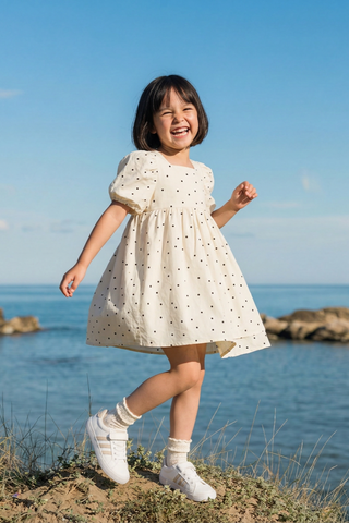 Đầm thô ngắn tay bé gái Rabity 950.139