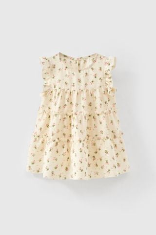 Đầm váy thô ngắn tay bé gái Rabity 950.104