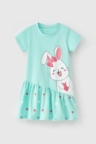 Đầm thun ngắn tay bé gái Rabity 950.118