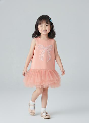 Đầm váy công chúa thô sát nách bé gái Rabity 952.018