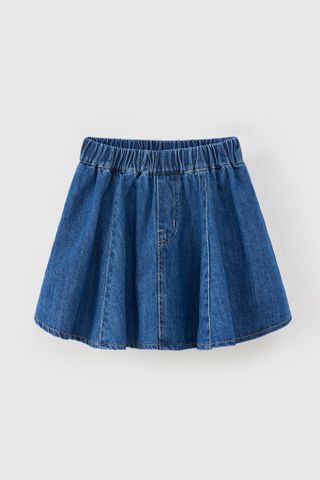 Chân váy jean ngắn xếp ly bé gái Rabity 955.028